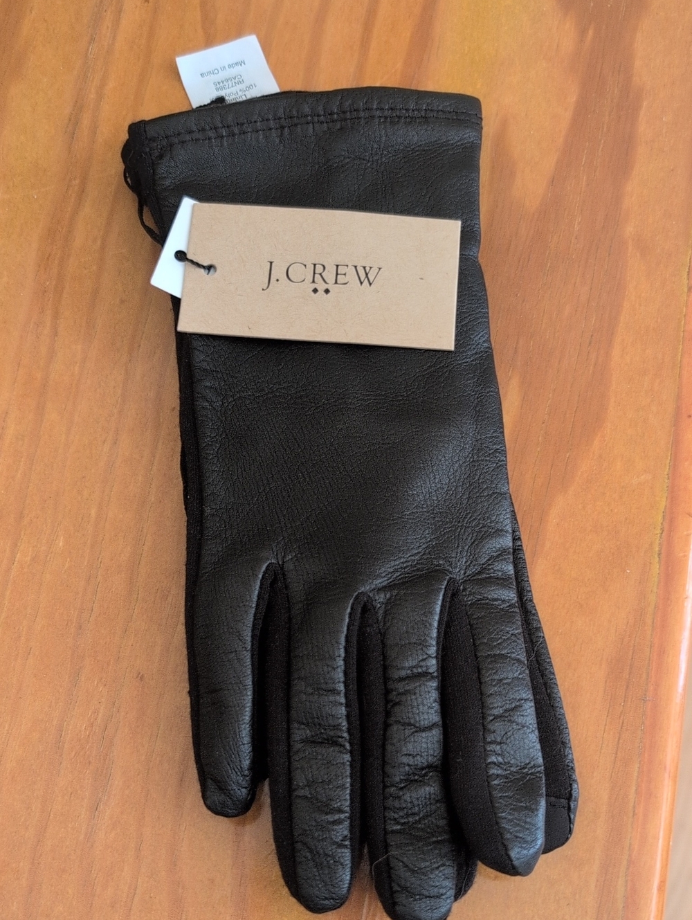 J. Crew Black Leather M Womens Gloves